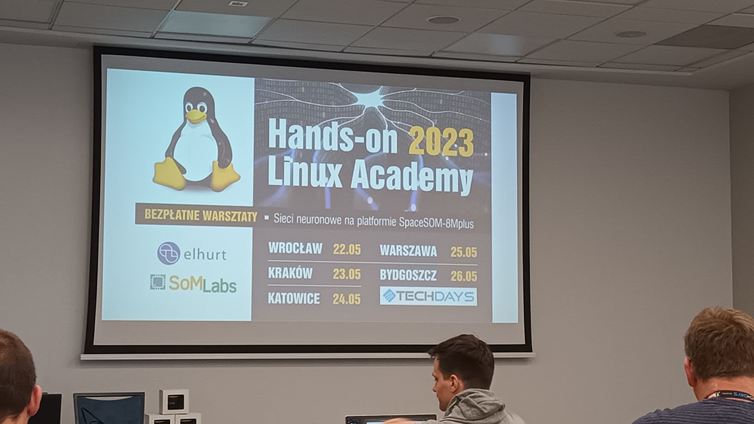 Slajd z prezentacji na warsztatach Hands On Linux Academy - Sieci neuronowe na platformie SpaceSOM-8Mplu